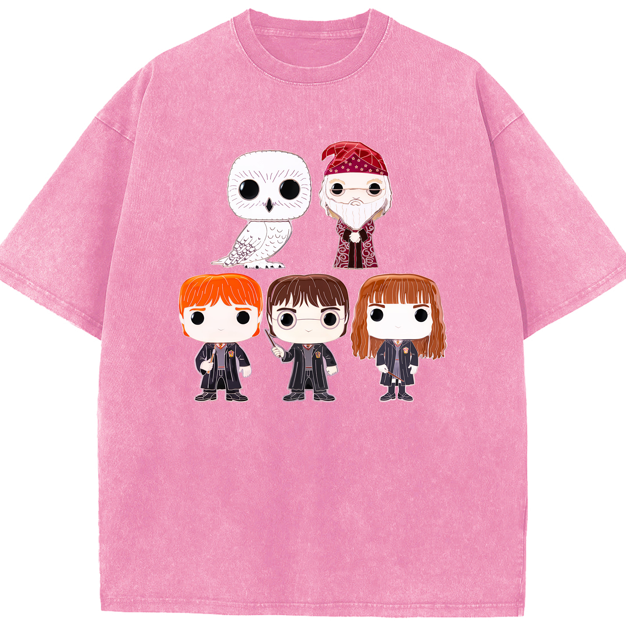 （画像用） Harry Potter ハリー・ポッターシリーズ 綿100% ヴィンテージ風 半袖Tシャツ（フロントプリント）